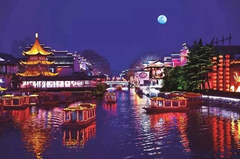 秦淮河畫舫夜景